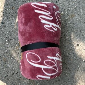 Victoria's Secret Pink and White Plush Throw Blanket